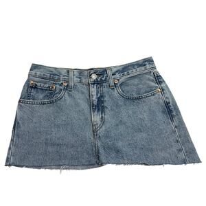Vintage Levi’s Y2K Self Made Denim Micro Mini Skirt 🔵 Size 27